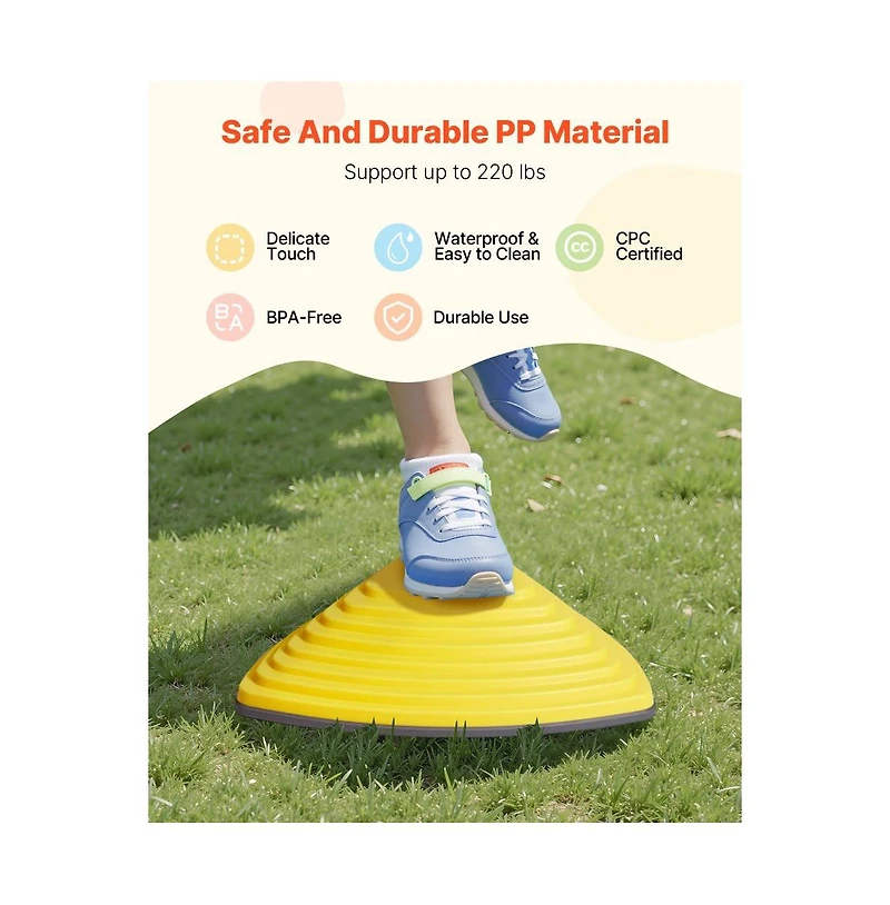 Slickblue Balance Stepping Stones Non-Slip Sensory Set, 220 lb. Capacity, Ages 3+