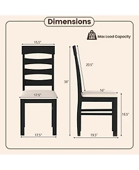 Sugift High Back Dining Room Chairs Set of 2 with Padded Seats and Hollowed Backrest Faux Linen Upholstery