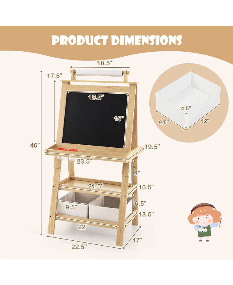 Sugift Double-Sided Art Easel with Paper Roll