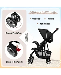 Toddler Travel Stroller for Airplane with Adjustable Backrest and Canopy