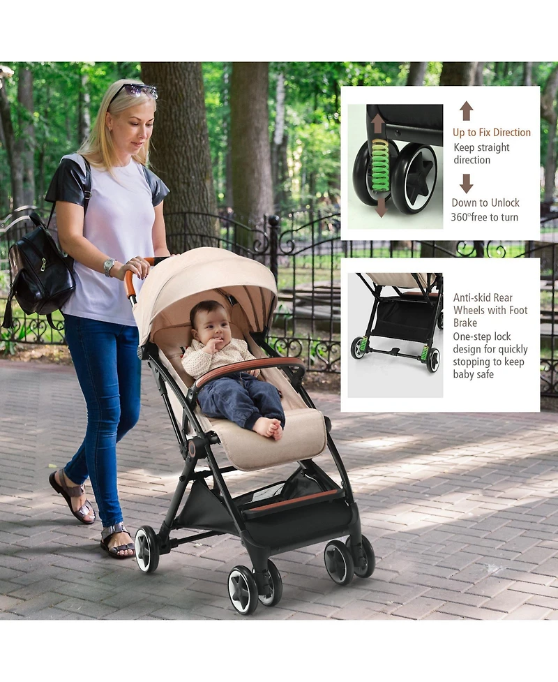 Slickblue Toddler Lightweight Aluminum Frame Stroller with Net