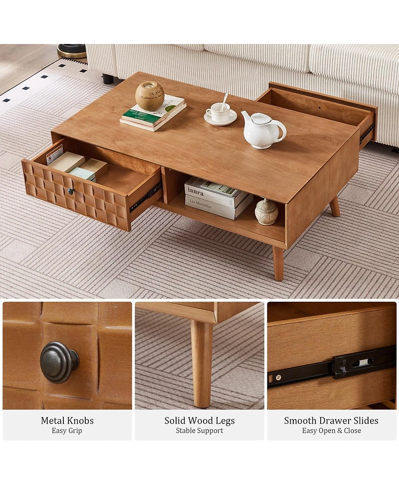Streamdale Furniture Coffee Table with Storage for Living Room