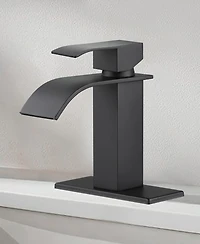 Thirtypeachy Single Handle Waterfall Bathroom Sink Faucet, Stainless Steel, Hole Modern Vanity Tap