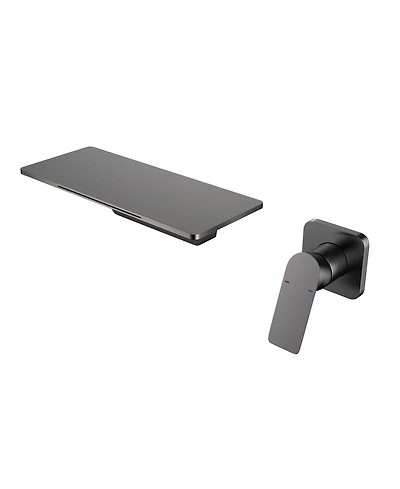 Thirtypeachy Wall Mounted Waterfall Bathroom Sink Faucet, Single Handle Brass Spout for Vessel Sink