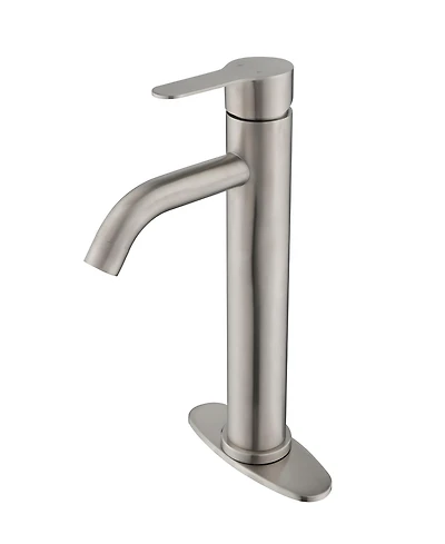 Thirtypeachy Single Handle High Arc Bathroom Sink Faucet, Modern Stainless Steel Vanity Faucet for Single Hole Installation