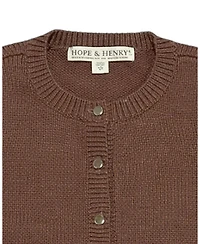 Hope & Henry Little and Big Girls' (Xxs-l) Organic Rosette Pocket Cardigan Sweater