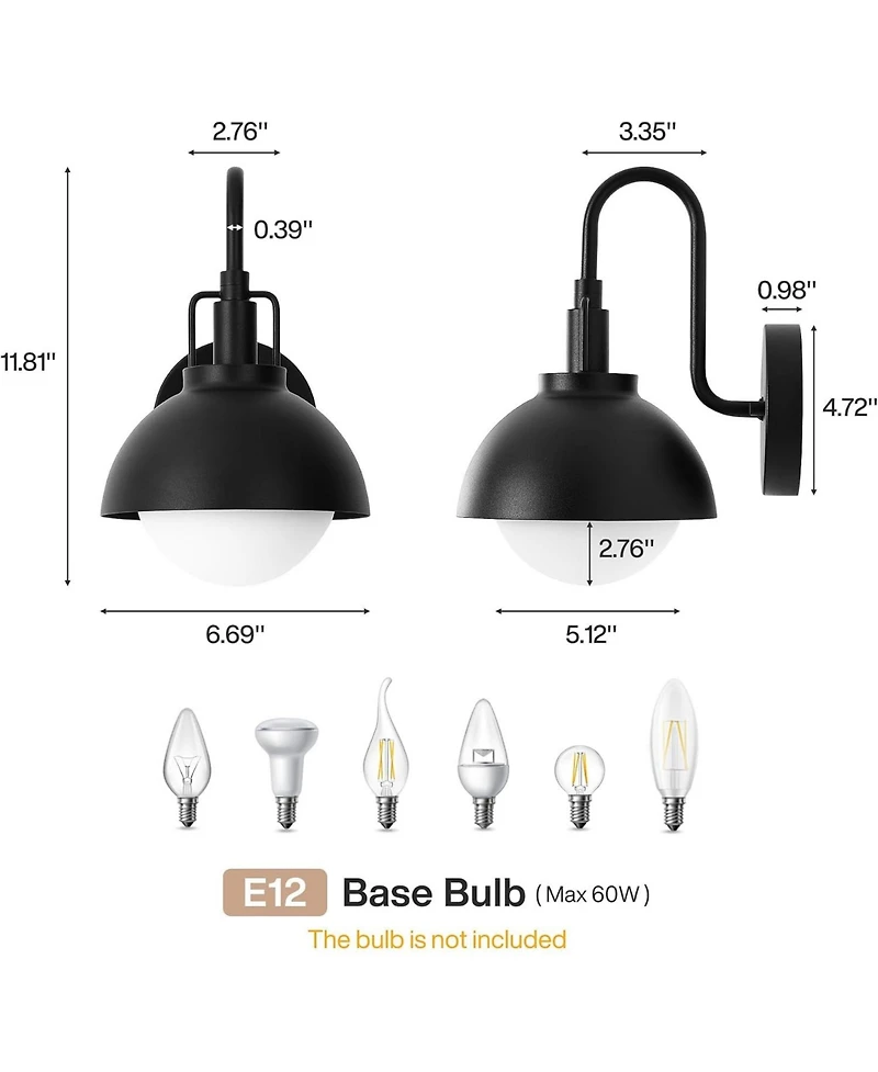 Tribesigns Outdoor Wall Sconce, Waterproof Exterior Light Fixture, Exterior Wall Sconce