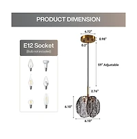 Tribesigns 1-Light Smoky Glass Pendant Light with Adjustable Height