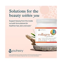 Youtheory Collagen Powder Premium Collagen Supplement with Vitamin C and Biotin Healthy Hair, Skin, Nails and Joints Unflavored 20 Ounce