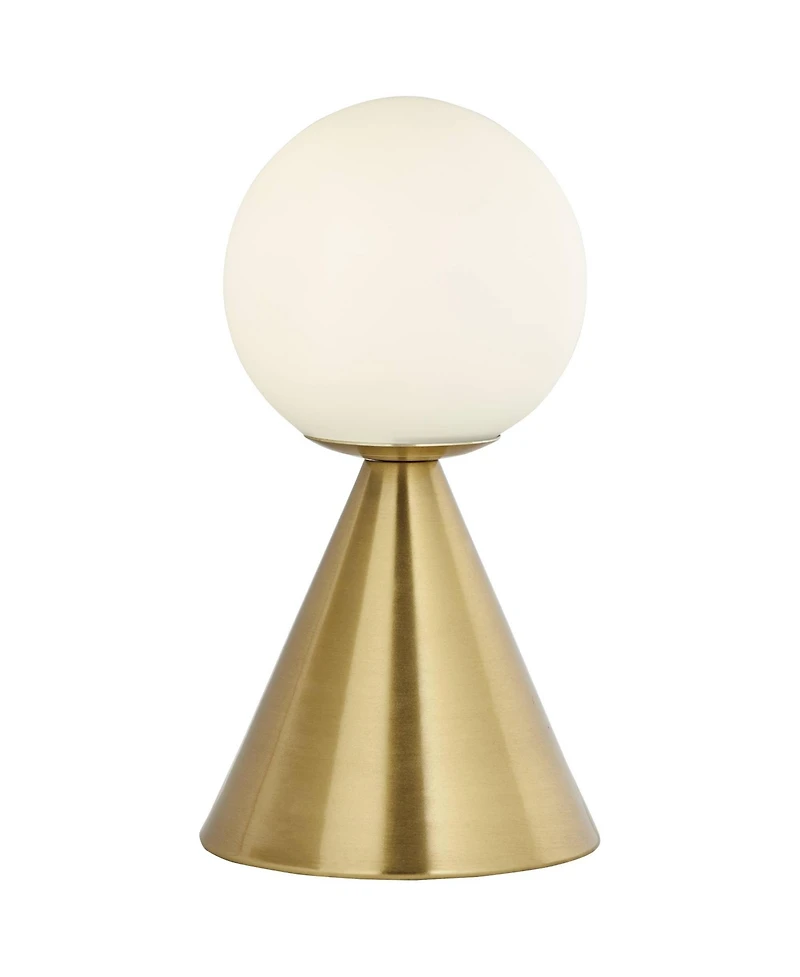 360 Lighting Mobley 10 1/2" High Small Mid Century Modern Glam Accent Table Lamp Metal Single Glass Shade Living Room