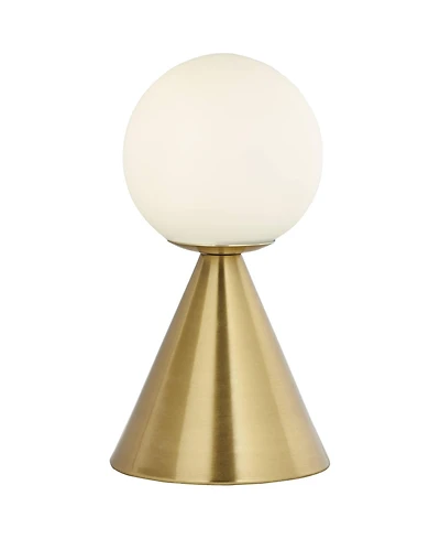 360 Lighting Mobley 10 1/2" High Small Mid Century Modern Glam Accent Table Lamp Metal Single Glass Shade Living Room