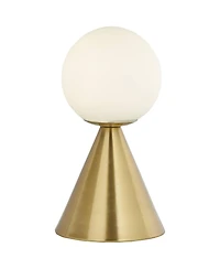 360 Lighting Mobley 10 1/2" High Small Mid Century Modern Glam Accent Table Lamp Metal Single Glass Shade Living Room