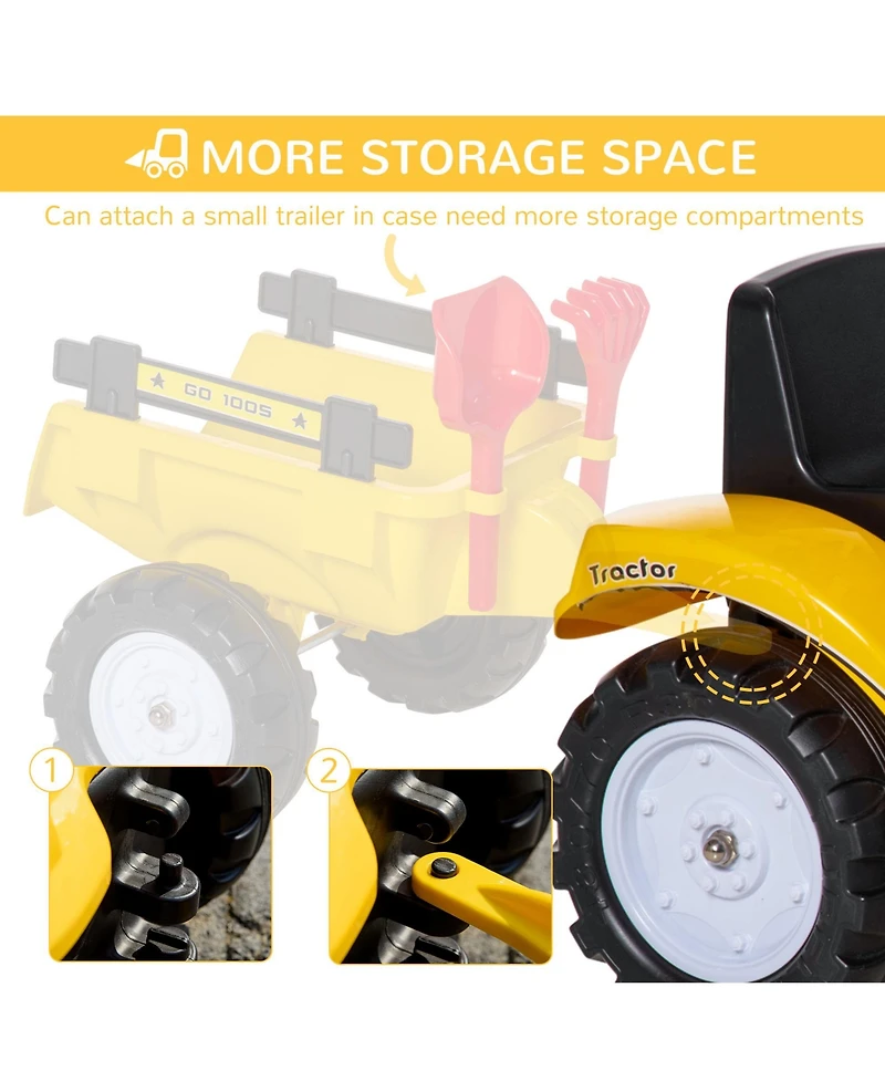 Sevorley Ride-On Excavator Tractor with Manual Bucket, Pedal Drive, 77 lbs. Capacity, Ages 3-6