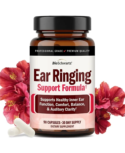 BioSchwartz Ear Support Formula with Vitamins C, D, B1 and Lemon Bioflavonoid Complex, 90 Capsules