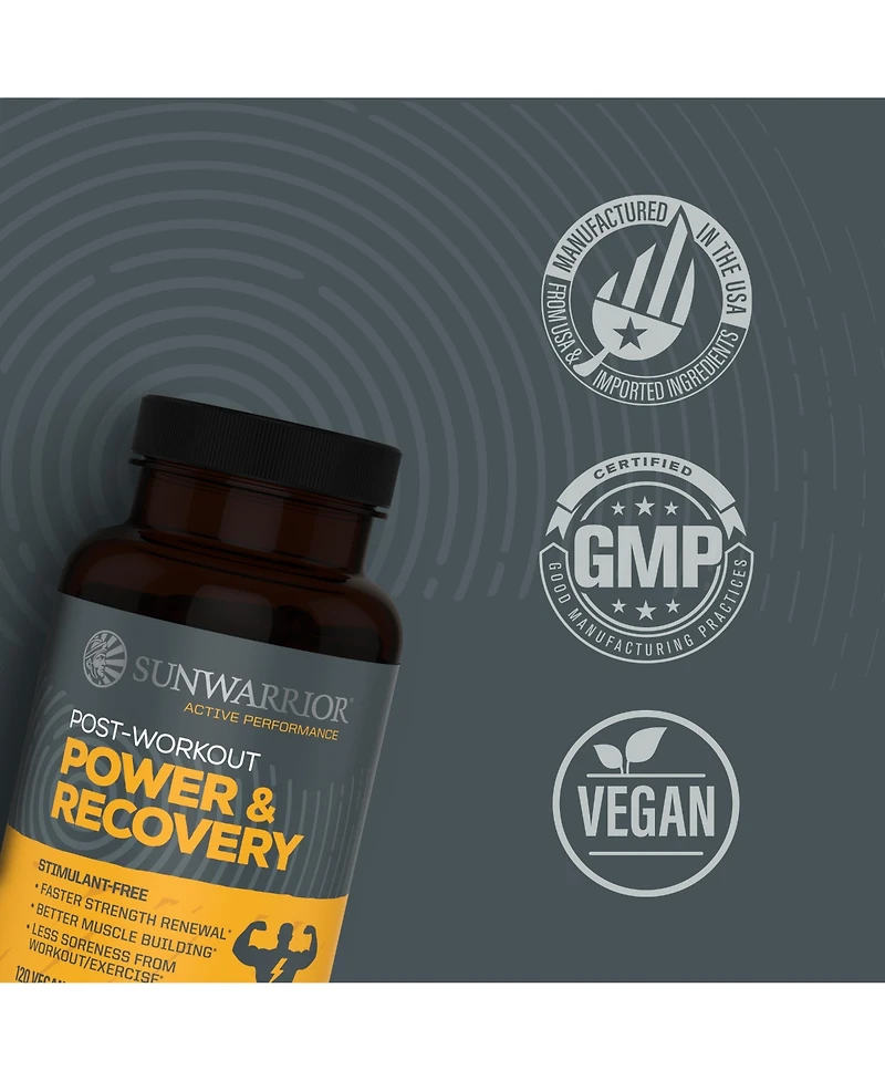 Sunwarrior Active Power and Recovery Capsules, 120 Capsules, 30 Servings