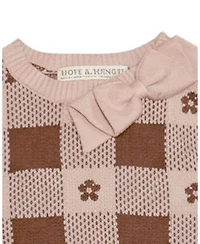 Hope & Henry Little and Big Girls' (Xxs-l) Organic Bow Detail Intarsia Sweater