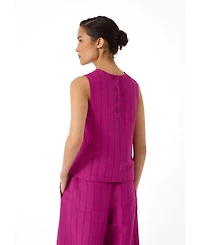 Hush Women's Vera Stripe Linen-Blend Sleeveless Shell Top