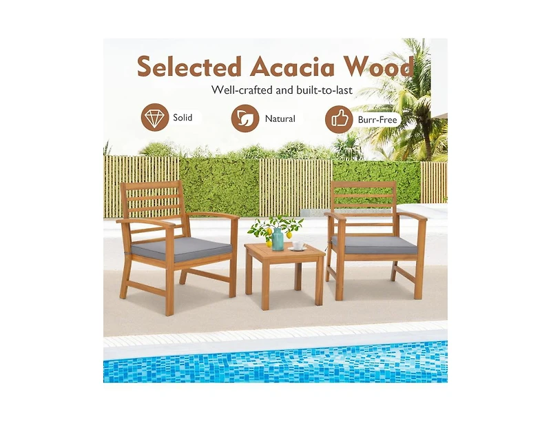 Boyel Living 3 Pieces Outdoor Furniture Set with Soft Seat Cushions