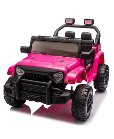 Yobtop 12v Kids Ride On Electric Car Parent Remote Control Dual Motor Drive Music Bluetooth Mp3 Usb Led Headlights For Kids Aged 2 4