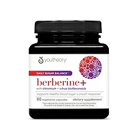 Youtheory Berberine Plus Daily Sugar Balance Supplement, 600 Milligram Berberine HCl, Supports Healthy Blood Sugar and Insulin Response 30 Day Supply