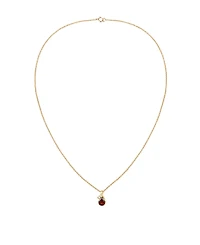 Macy's Garnet (1-1/5 ct. t.w.) & Diamond Accent (0.04 ct. t.w.) Pendant Necklace in 14k Yellow Gold