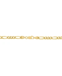 Italian Silver Solid Figaro Chain Necklace in 18k Gold-Plated Sterling Silver