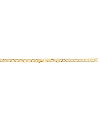 Italian Silver Solid Mariner Chain Necklace in 18k Gold-Plated Sterling Silver