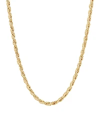 Italian Silver Solid Rope Chain Necklace in 18k Gold-Plated Sterling Silver