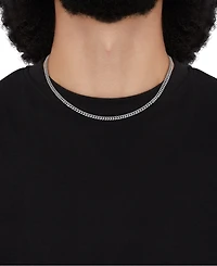 Italian Silver Solid Cuban Chain Necklace in Sterling Silver