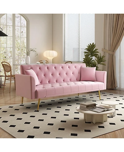 Streamdale Furniture 72" Convertible Foldable Sleeper Sofa Retro Tufted