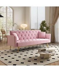 Streamdale Furniture 72" Convertible Foldable Sleeper Sofa Retro Tufted