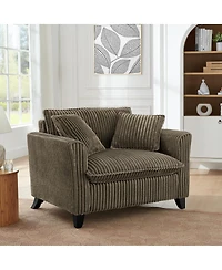 Streamdale Furniture Comfortable Brown Lazy Sofa Chair with Armrests and Cushion