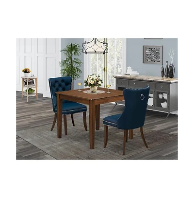 East West Furniture 3 Piece Dinette Set for Small Spaces