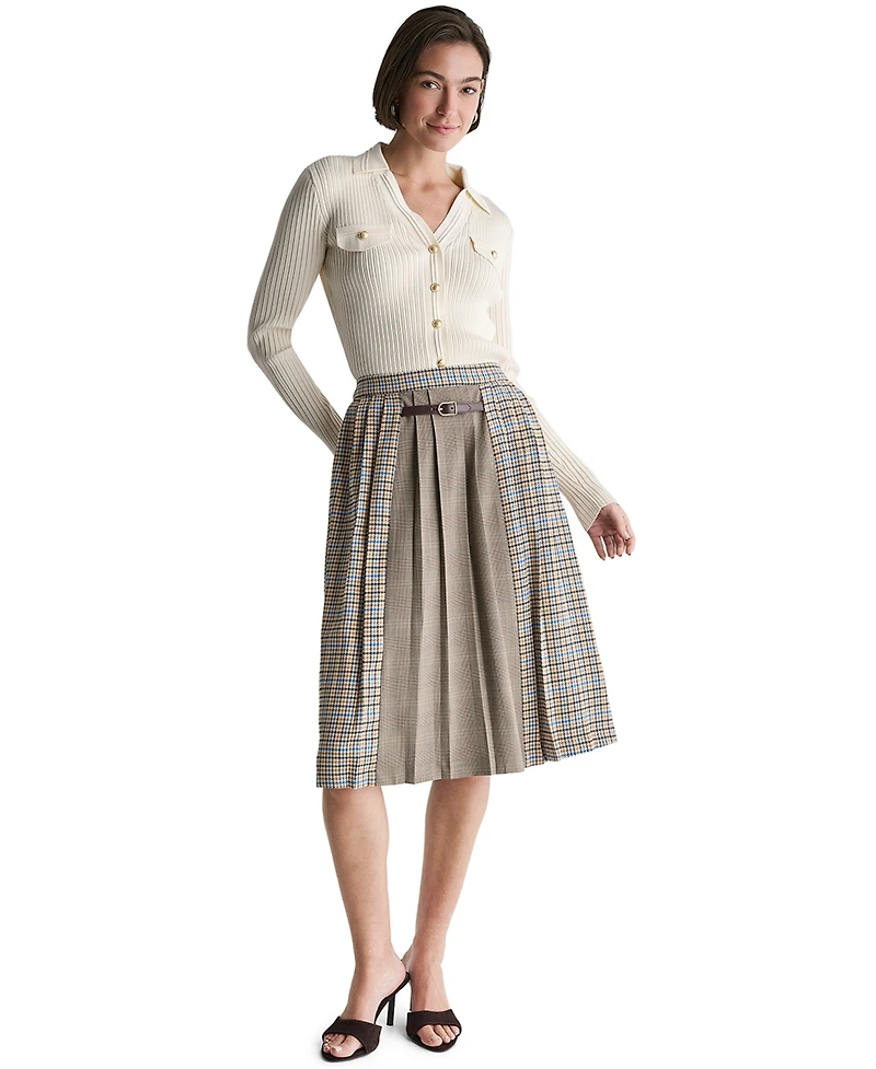 Bcbg Women's Pleated A-Line Long Midi Skirt