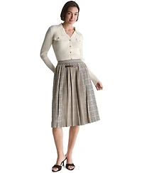 Bcbg Women's Pleated A-Line Long Midi Skirt