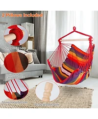 Zeny Hammock Hanging Chair Canvas Porch Patio Swing Seat Portable Camping Rope Seat