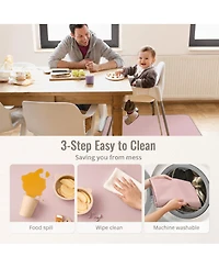 Danrong Wipeable Waterproof Anti Slip Floor Protector Mat For Highchair And Mess Cleanup