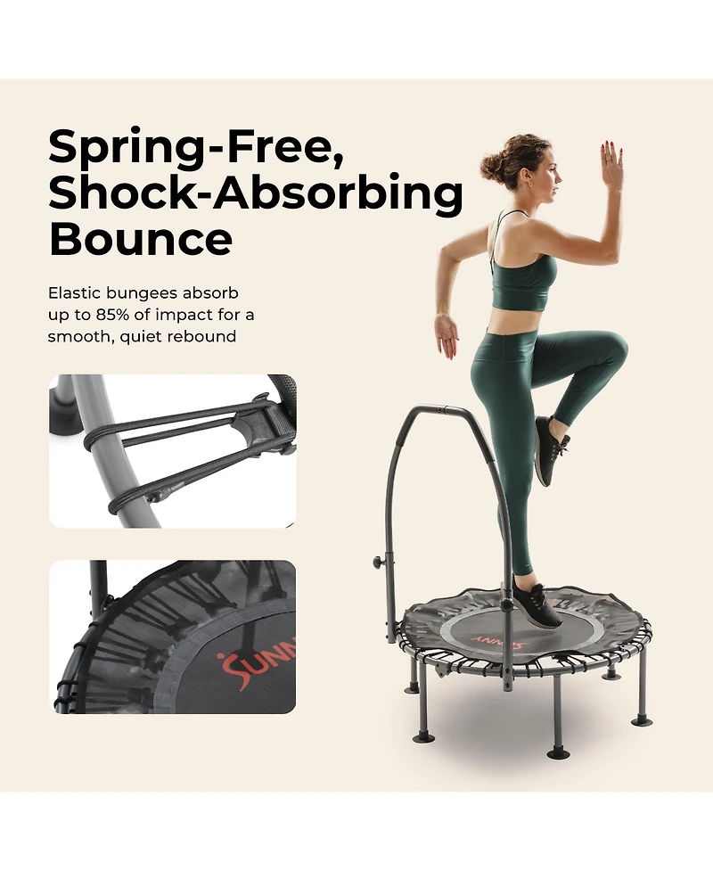 Sunny Health and Fitness Active Fitness Trampoline with Adjustable Handlebar