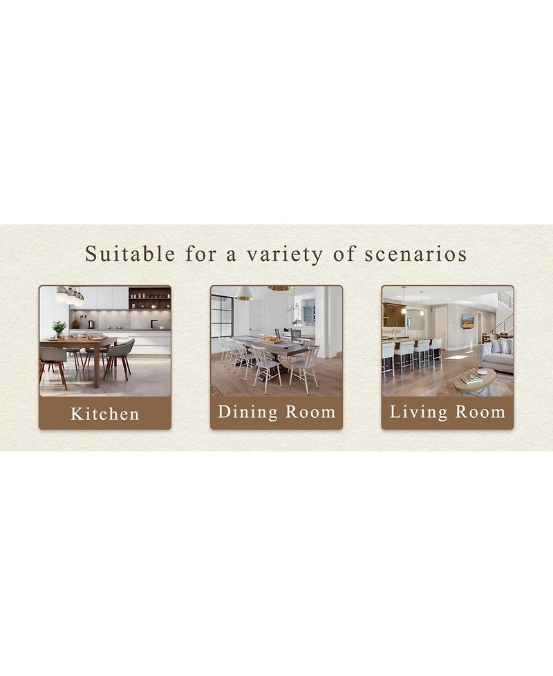 Flynama Set of 2 Vintage Tech Fabric Dining Chairs, 39.3" High Back Metal Frame Accent Chairs