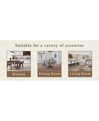 Flynama Set of 2 Vintage Tech Fabric Dining Chairs, 39.3" High Back Metal Frame Accent Chairs