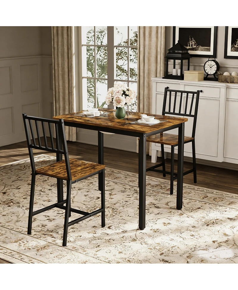 Flynama 3-Piece Dining Set, Table and 2 Chairs