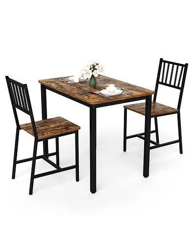 Flynama 3-Piece Dining Set, Table and 2 Chairs