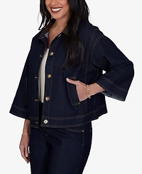 Ruby Rd. Petite Stretch Denim 3/4-Sleeve Jacket
