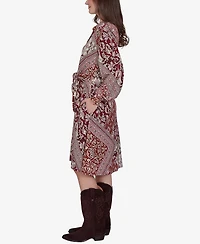 Ruby Rd. Petite Victorian Long-Sleeve Floral Midi Dress