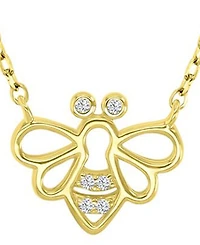 Macy's 14k Gold Over Sterling Silver Cubic Zirconia Bee Necklace