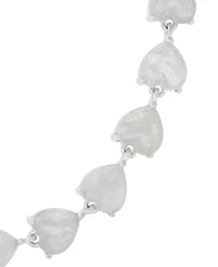 Macy's Rhodium Over Sterling Silver Moonstone Heart Frontal Bracelet