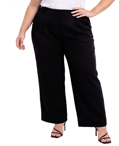 Ny Collection Plus High-Rise Wide-Leg Pull-On Pants