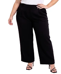 Ny Collection Plus High-Rise Wide-Leg Pull-On Pants