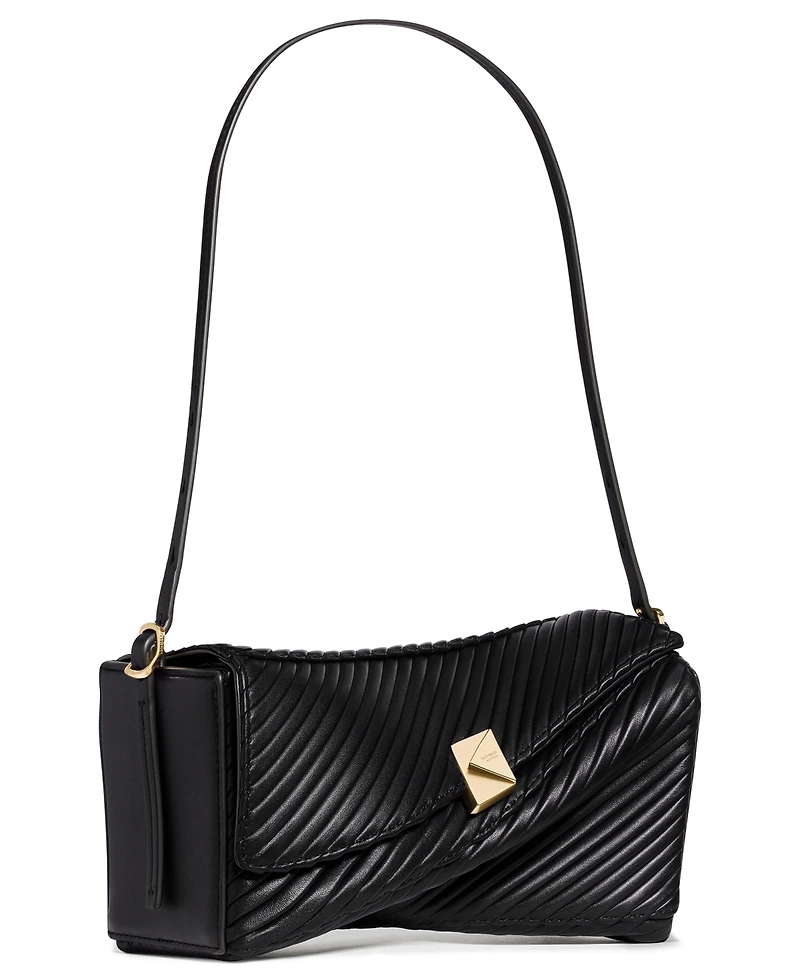 kate spade new york Deco Pleated Twisted Flap Small Shoulder Handbag