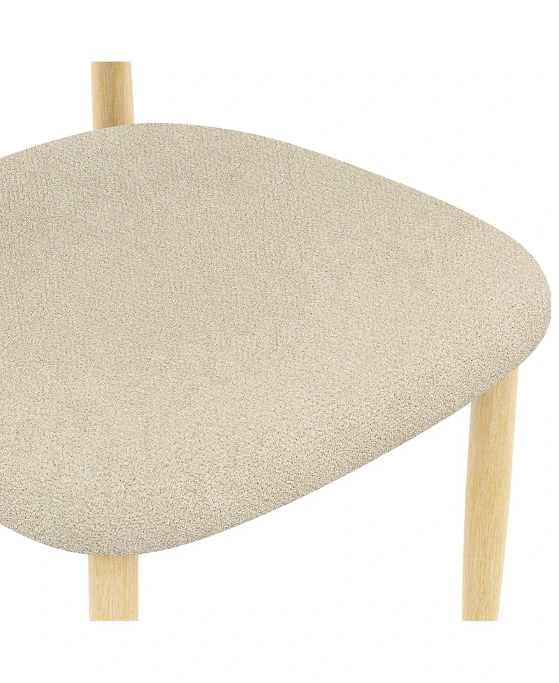 Streamdale Furniture Dining Chairs Set of 4, Minimalist Modern Lamb Wool Cushioned Chair